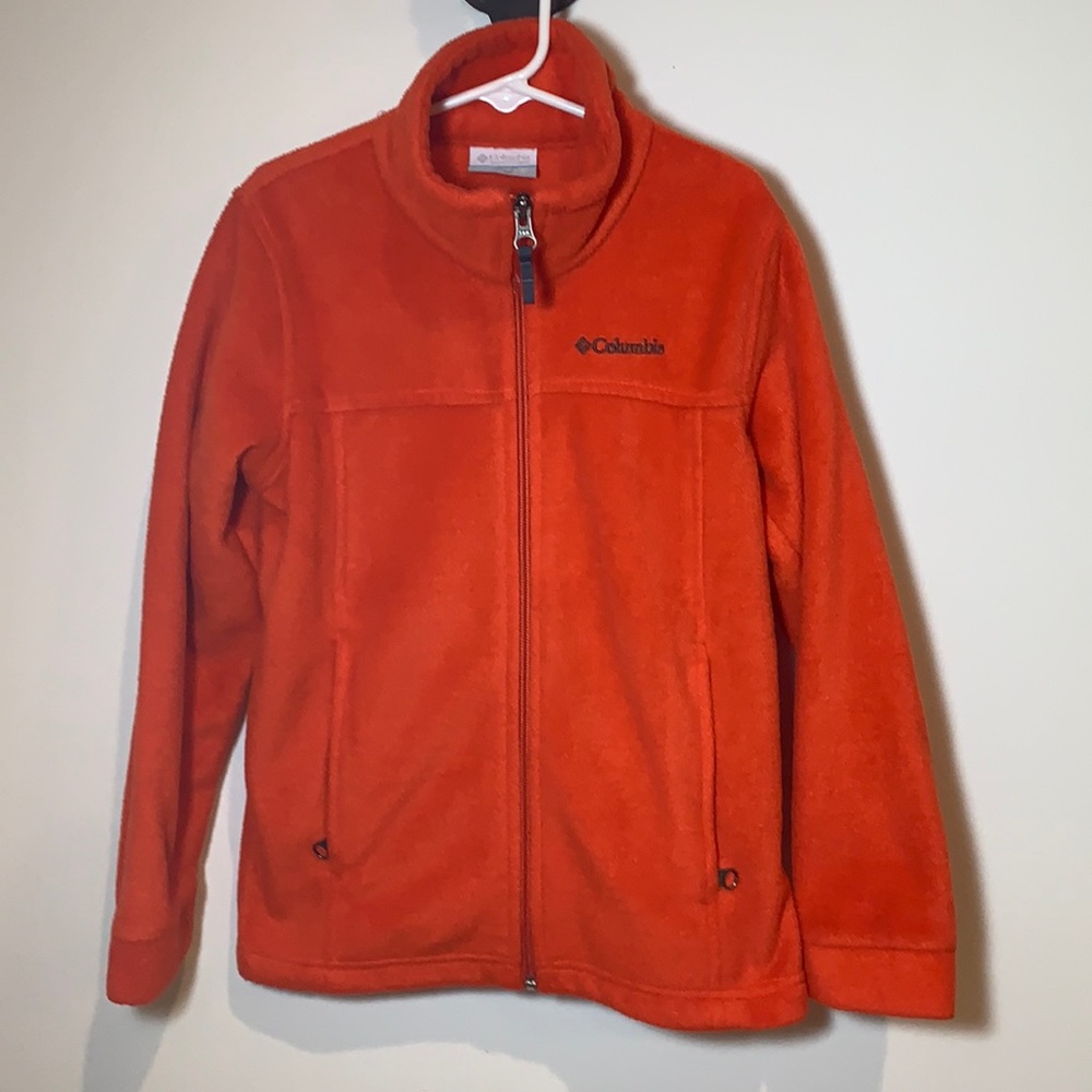 Boys Columbia orange zip up fleece